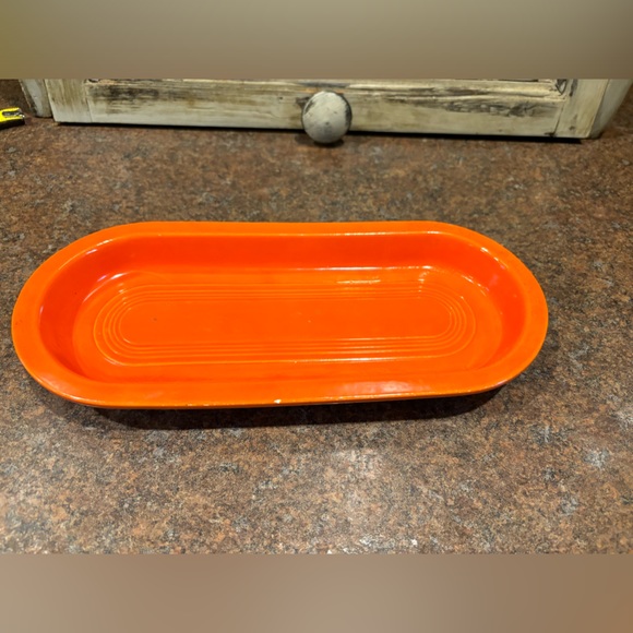 Other - FINAL PRICE DROP Vintage radio active red Homer Laughlin platter